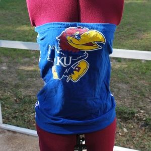 University of Kansas Jayhawks Strapless Tube Top Shirt size M